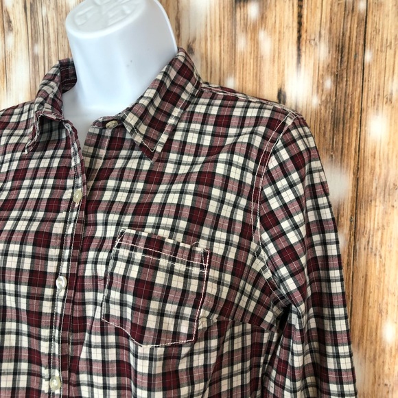 Mossimo Plaid Button Down Collared Long Sleeve Shirt - Picture 2 of 8